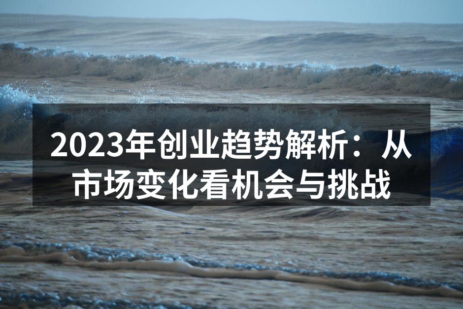 2023年创业趋势解析：从市场变化看机会与挑战
